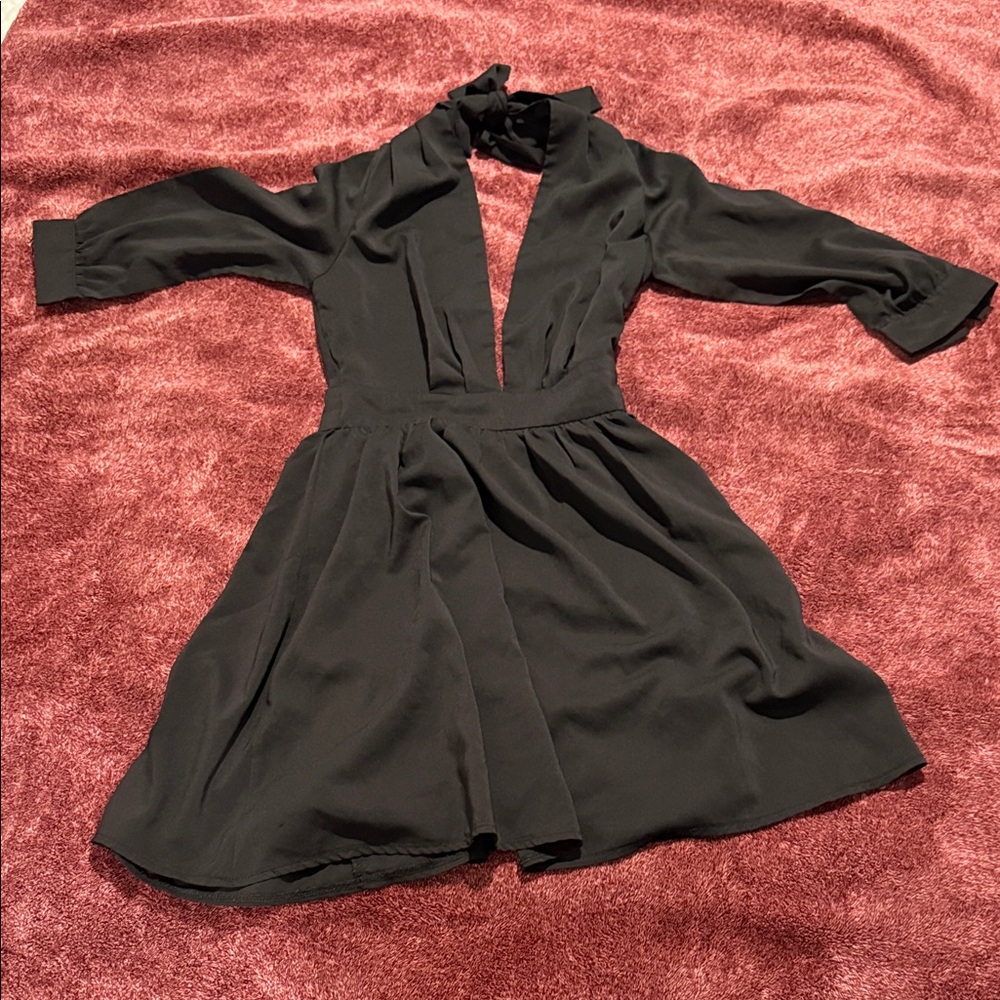 Tobi Black Long Sleeve Dress XS